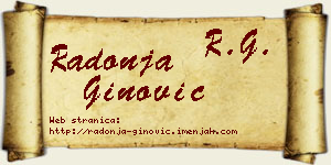Radonja Ginović vizit kartica